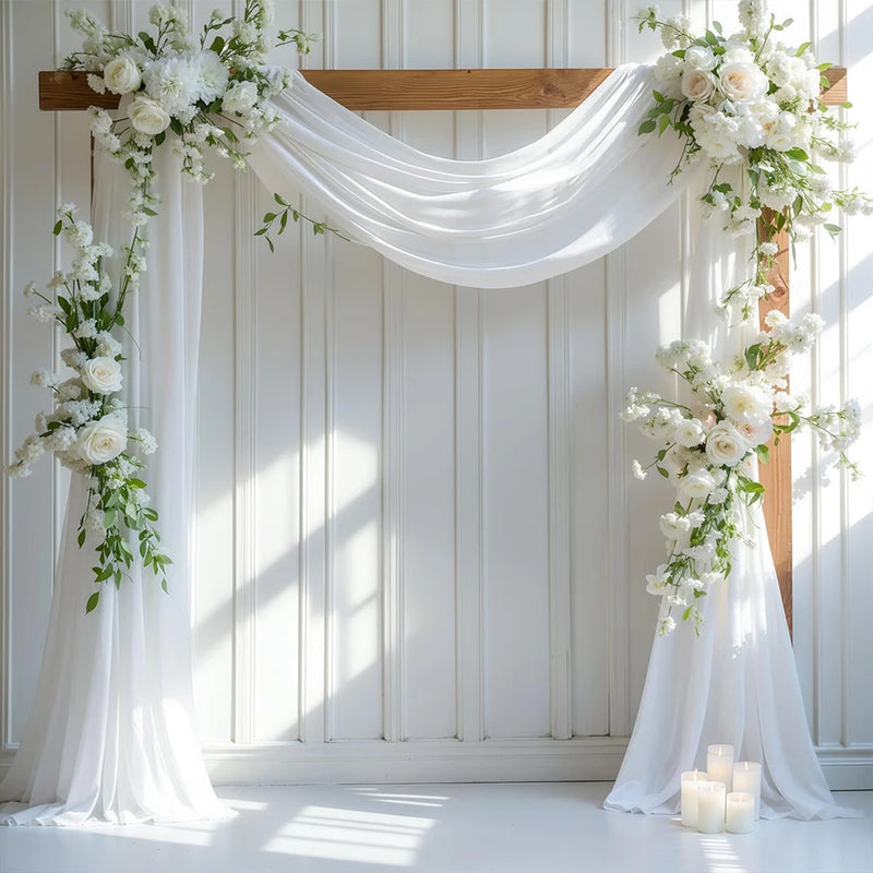 Voilage Chiffon pour Arche de Mariage, 75 cm de Large, coloris blanc