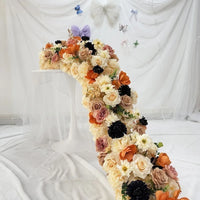 Fleurs pour Arche de Mariage, coloris crème, orange et noir
