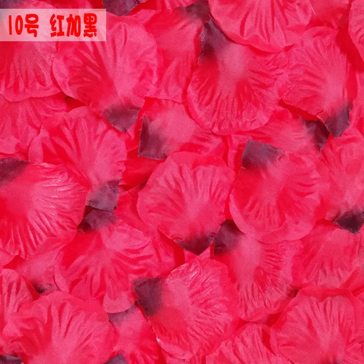 Pétales de Rose Artificiels en Tissu, coloris rouge et noir