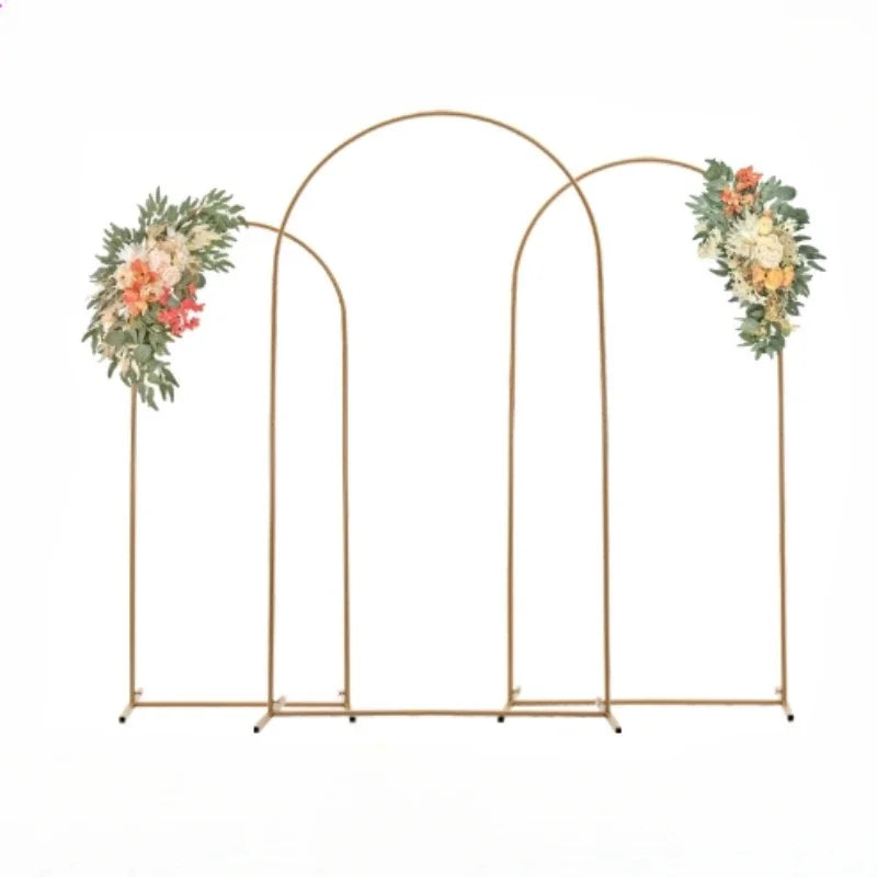 Arche de Mariage Arrondie Dorée Démontable, vue d'ensemble