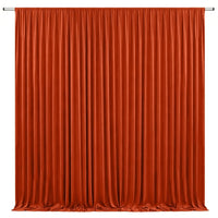 Toile de fond de mariage extensible à poche à tringle, coloris orange brûlé