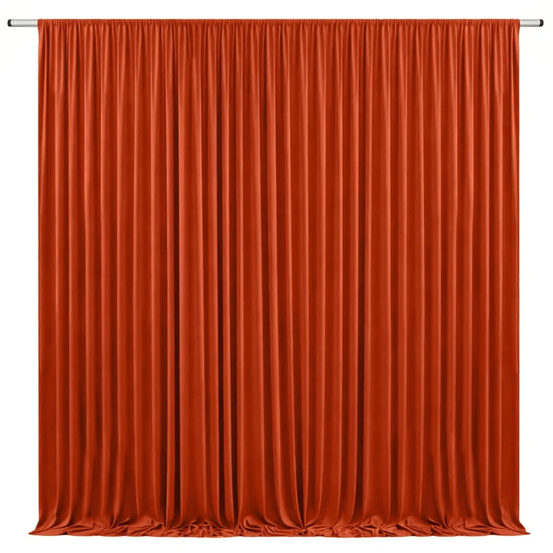 Toile de fond de mariage extensible à poche à tringle, coloris orange brûlé