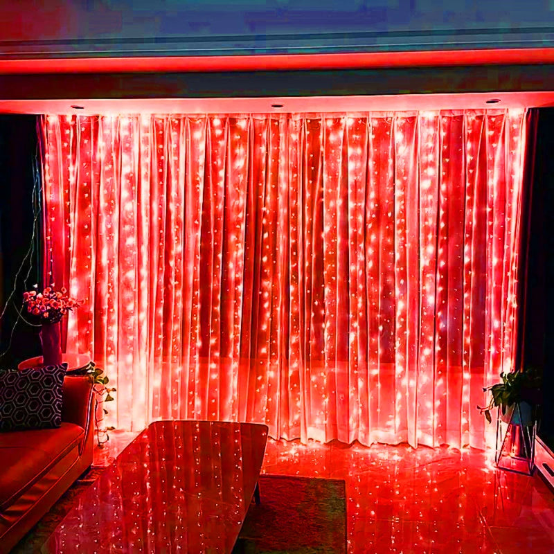 Rideau Lumineux LED avec Télécommande, 100 à 600 LED, coloris rouge
