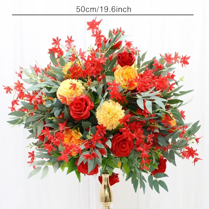 Fleurs pour Arche de Mariage Rouge et Orange, 4 Articles à la Pièce