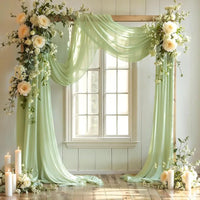Voilage Arche de Mariage en Mousseline, 70 cm de Large, coloris vert clair