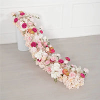 Fleurs pour Arche de Mariage, coloris rose pêche et fuchsia