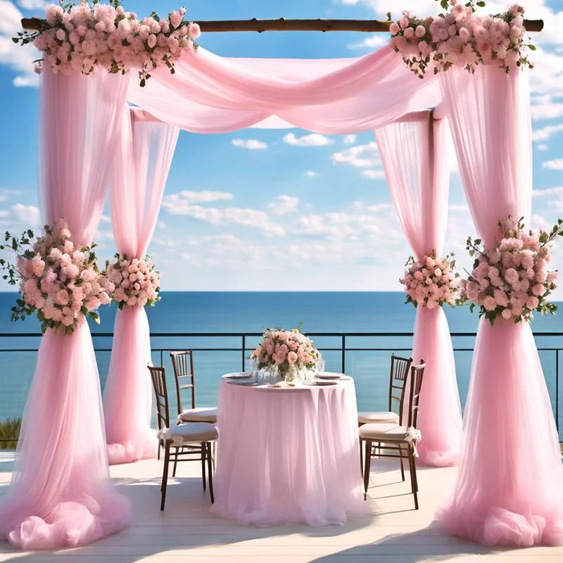 Voilage Tulle pour Arche de Mariage, Panneau de 75 × 600 cm, vue complémentaire 2