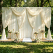 Toile de Fond Mariage Extensible à Poche à Tringle, 18 Coloris, 5 Tailles
