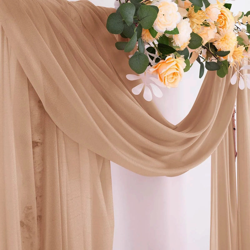 Voilage Drapé pour Arche de Mariage et Plafond, coloris nude