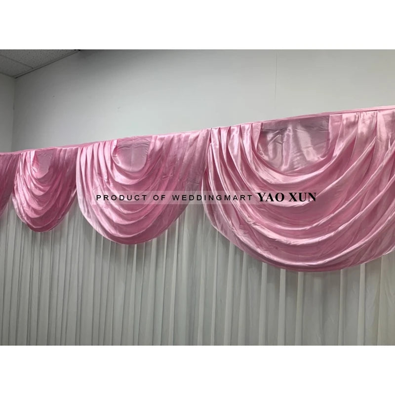 Drapé Swag pour Fond de Mariage, coloris rose