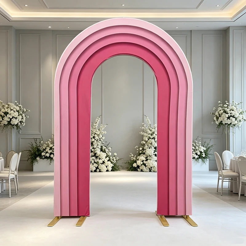 Arche de Mariage Arrondie avec Housse Recto-Verso, 9 Coloris, 220 × 122 cm