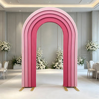 Arche de Mariage Arrondie avec Housse Recto-Verso, 9 Coloris, 220 × 122 cm