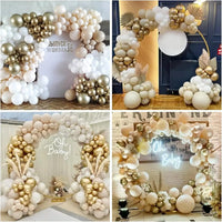 Kit Arche de Ballons Sable, Blanc et Or avec Confettis, vue complémentaire 5