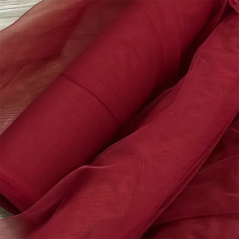 Voilage Tulle pour Arche de Mariage, Panneau de 75 × 600 cm, coloris bordeaux