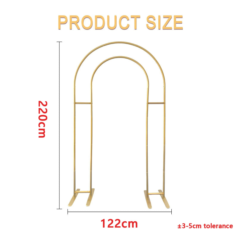 Arche de Mariage Arrondie avec Housse Recto-Verso, 9 Coloris, 220 × 122 cm