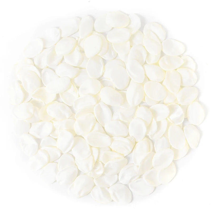 Pétales de Rose Satinés Artificiels, coloris blanc crème