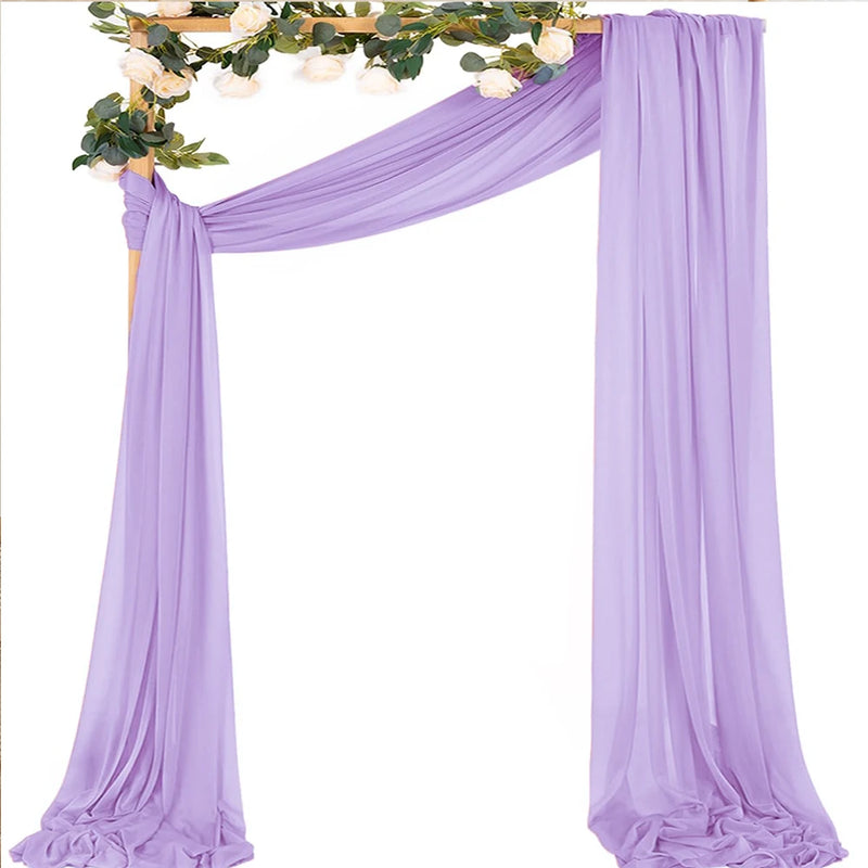 Voilage Chiffon pour Arche de Mariage, 75 cm de Large, coloris lilas