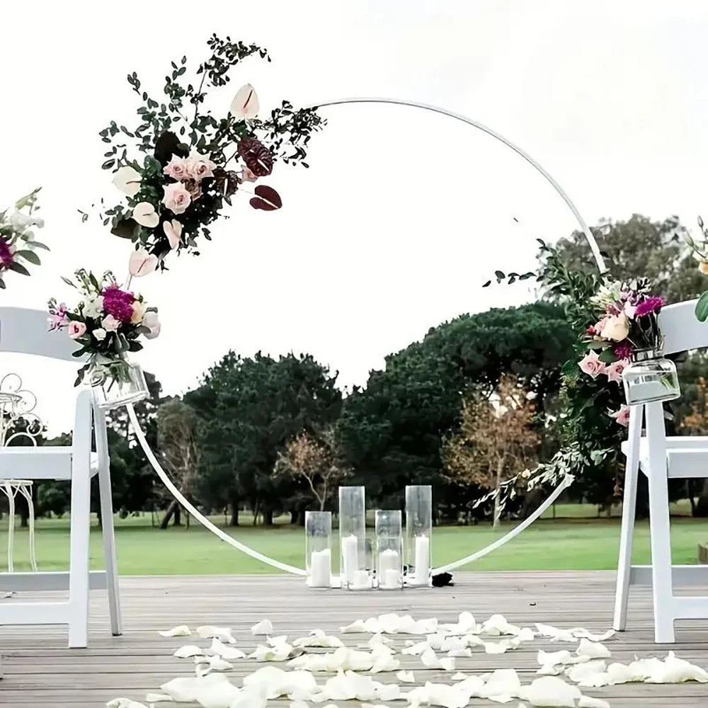 Anneau Rond pour Arche de Ballons, Plastique Blanc, vue d'ensemble