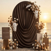 Housse d'Arche de Mariage Drapée en Spandex, coloris marron chocolat