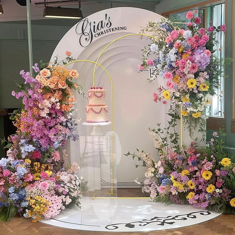 Arche de Mariage Dorée à Emboîtement, 5 Tailles de 120 à 220 cm
