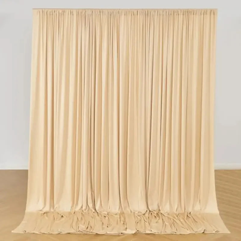 Toile de Fond Mariage Épaisse, Rideau Poche à Tringle, coloris champagne