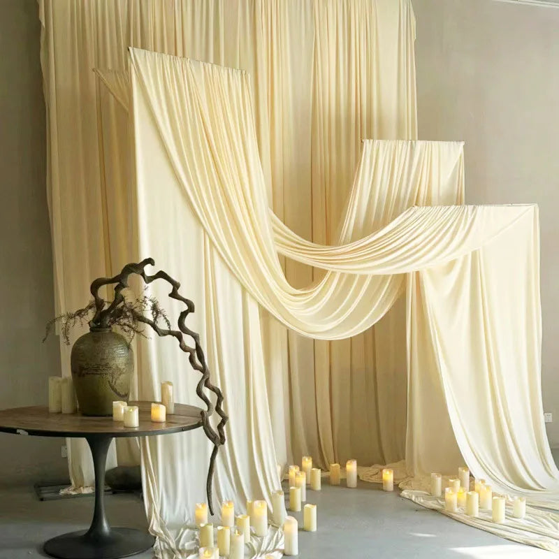 Drapé d'Arche de Mariage Sans Plis, 8 Coloris, 3 à 10 m de Long
