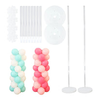 Colonnes à Ballons Transparentes, 2 Bases à Lester et 8 Tiges, vue d'ensemble
