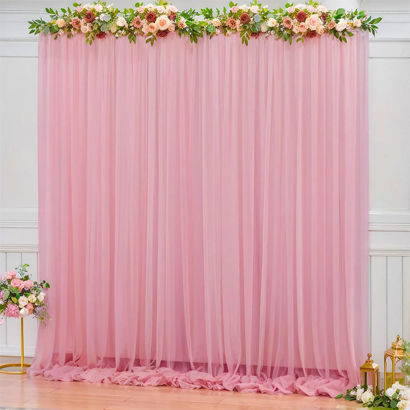 Voilage Mousseline Sans Plis pour Arche de Mariage, coloris rose