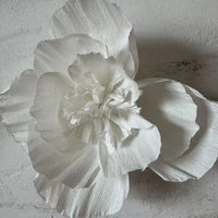 Mur de Fleurs en Papier Blanc, Fleurs 3D de 20 à 30 cm, vue complémentaire 2