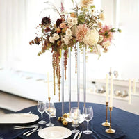 Colonne Acrylique Transparente pour Fleurs de Mariage, 3 Hauteurs de 40 à 80 cm