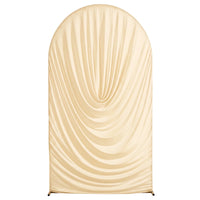 Housse d'Arche de Mariage Drapée en Spandex, coloris beige