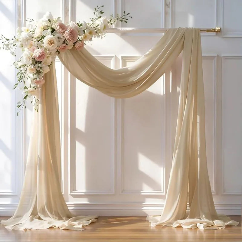 Voilage Arche de Mariage en Mousseline, 70 cm de Large, coloris beige