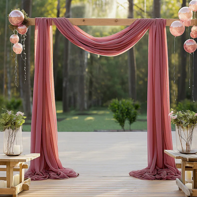 Compositions Florales et Voilages Bohèmes pour Arche de Mariage, 24 Articles à la Pièce