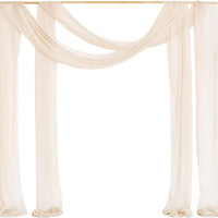 Voilage Mariage pour Arche et Porte en Polyester, coloris beige