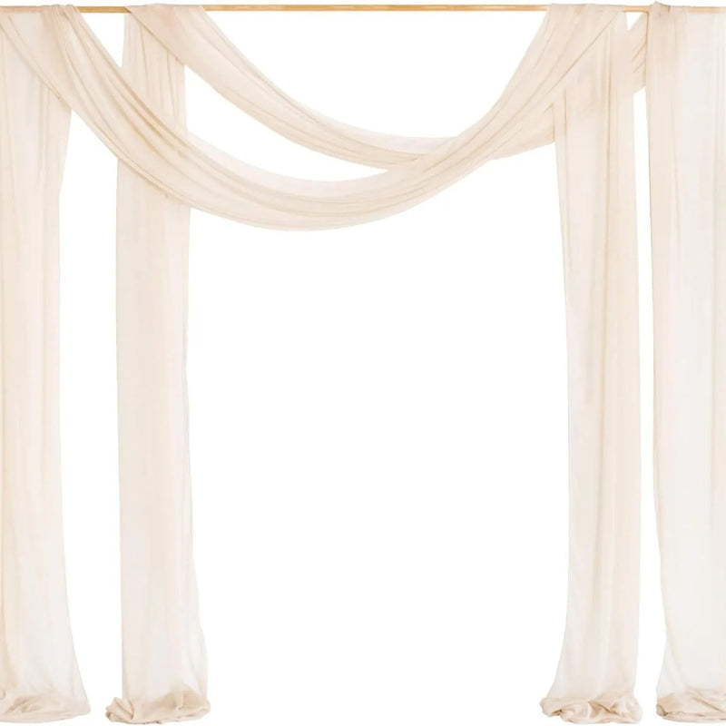 Voilage Mariage pour Arche et Porte en Polyester, coloris beige