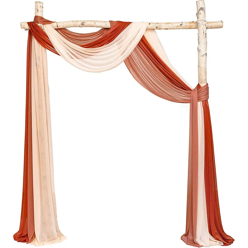 Compositions Florales et Voilages Bohèmes pour Arche de Mariage, 24 Articles à la Pièce