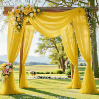 Voilage Chiffon pour Arche de Mariage, 70 cm × 3 à 10 m, coloris jaune