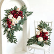 Compositions de Fleurs Bordeaux et Ivoire pour Arche de Mariage, 60 et 40 cm