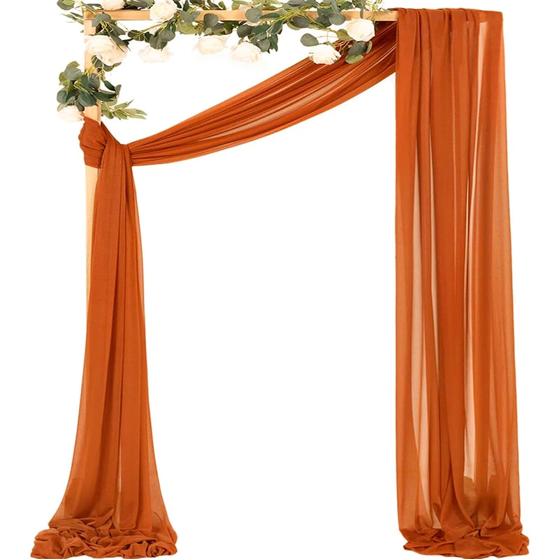 Voilage Chiffon pour Arche de Mariage, 75 cm de Large, coloris terracotta