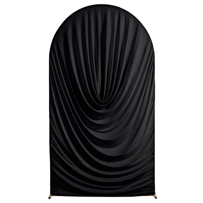 Housse d'Arche de Mariage Drapée en Spandex, coloris noir