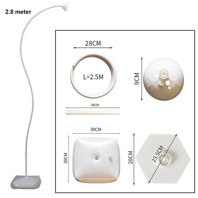 Structure Arche Ballon Souple et Accessoires à la Pièce, structure souple blanche, tube de 2,5 m