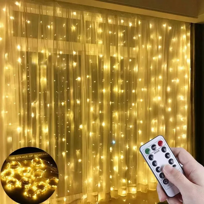 Rideau Lumineux LED Fil de Cuivre Argenté USB, vue complémentaire 2