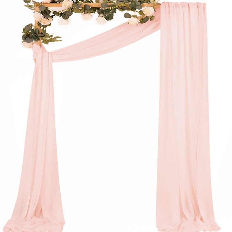 Voilage Chiffon pour Arche de Mariage, 75 cm de Large, coloris pêche