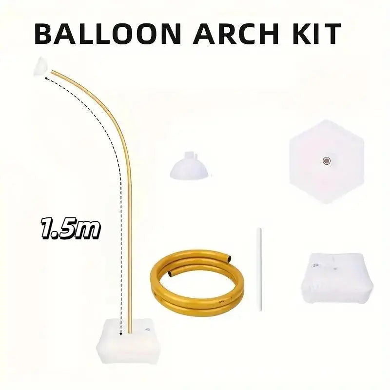 Structure Arche Ballon Flexible en Acier Galvanisé, doré, 1,5 m