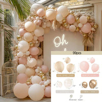 Kit Arche de Ballons Sable, Rose, Blanc et Or, 99 Pièces, vue complémentaire 6