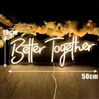 Néon Mariage Mural, 10 Phrases dont « Better Together », 11 Couleurs