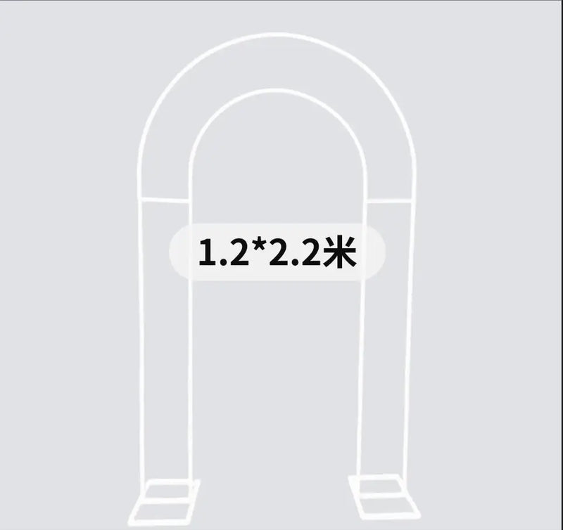 Arche de Mariage Double en Métal, 220 × 120 cm, Doré, coloris blanc