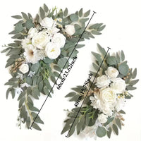 Fleurs pour Arche de Mariage, coloris blanc et ivoire, fleurs larges