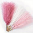 Pampa Artificielle Rose et Crème, Lot de 6 Tiges de 45 cm, Décor Bohème