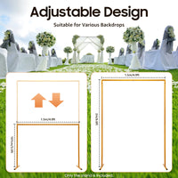 Arche de Mariage Rectangulaire Dorée Réglable, 150 cm de Large, Hauteur 107 ou 200 cm